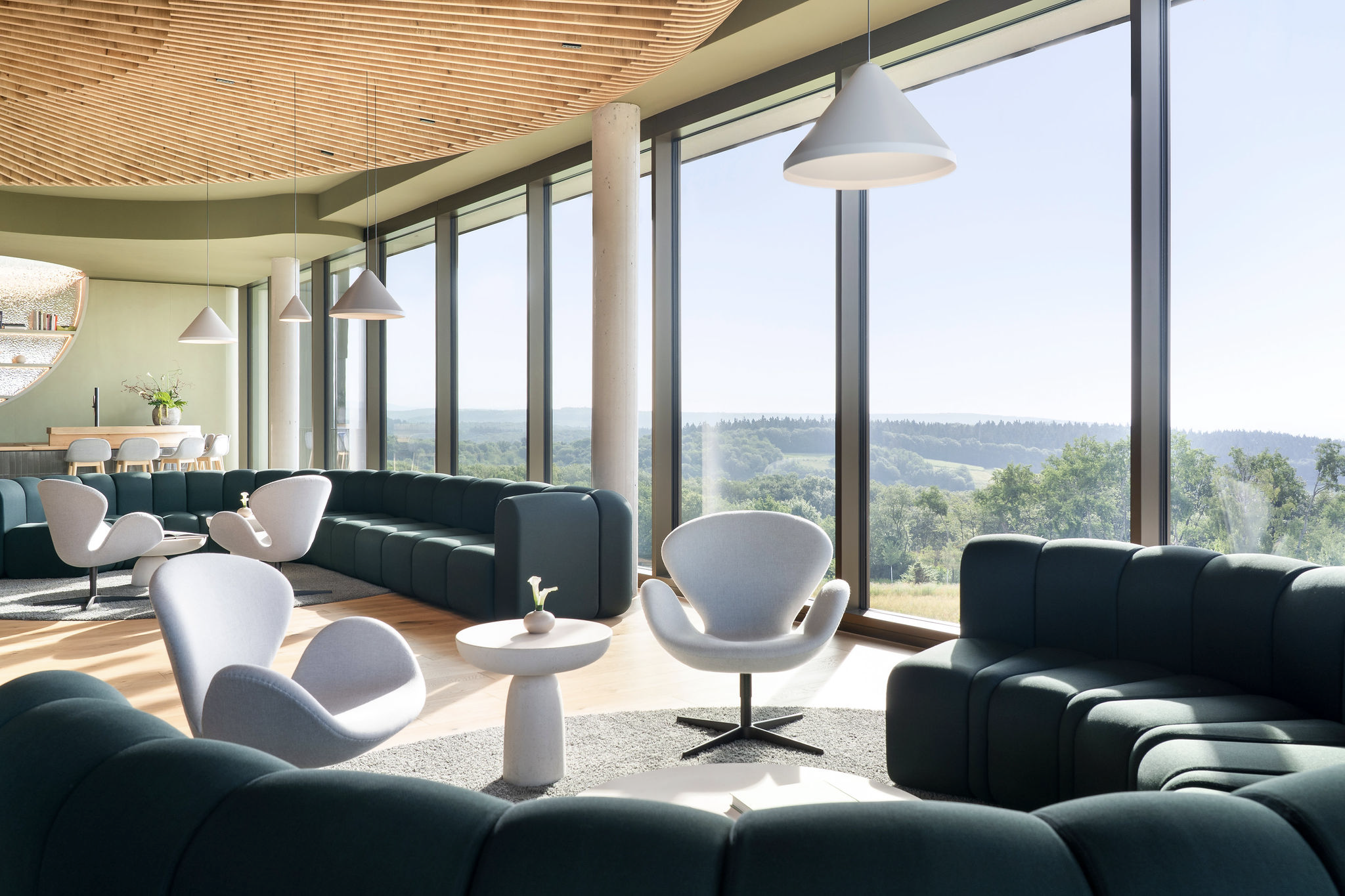 Hotel lounge with view